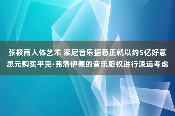 张筱雨人体艺术 索尼音乐据悉正就以约5亿好意思元购买平克·弗洛伊德的音乐版权进行深远考虑