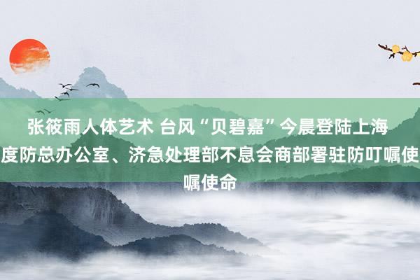 张筱雨人体艺术 台风“贝碧嘉”今晨登陆上海 国度防总办公室、济急处理部不息会商部署驻防叮嘱使命