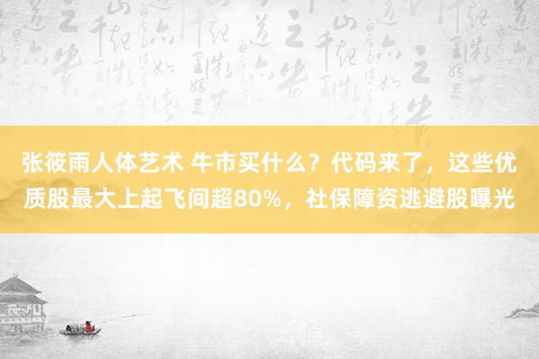 张筱雨人体艺术 牛市买什么？代码来了，这些优质股最大上起飞间超80%，社保障资逃避股曝光