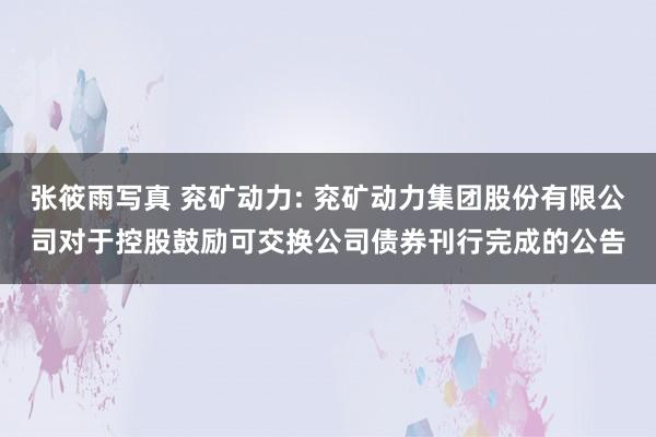 张筱雨写真 兖矿动力: 兖矿动力集团股份有限公司对于控股鼓励可交换公司债券刊行完成的公告