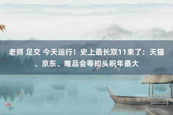 老师 足交 今天运行！史上最长双11来了：天猫、京东、唯品会等扣头积年最大