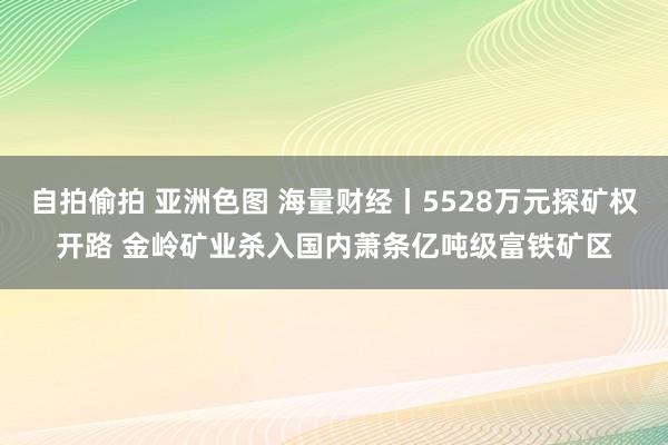 自拍偷拍 亚洲色图 海量财经丨5528万元探矿权开路 金岭矿业杀入国内萧条亿吨级富铁矿区