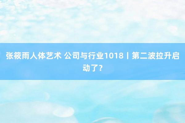 张筱雨人体艺术 公司与行业1018丨第二波拉升启动了？