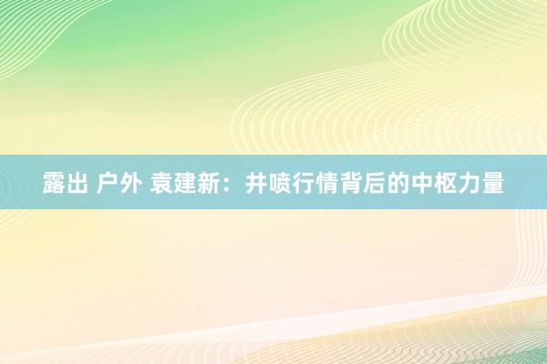 露出 户外 袁建新：井喷行情背后的中枢力量