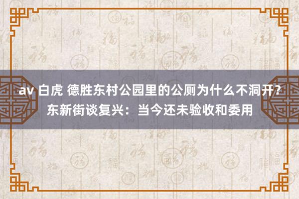 av 白虎 德胜东村公园里的公厕为什么不洞开？东新街谈复兴：当今还未验收和委用