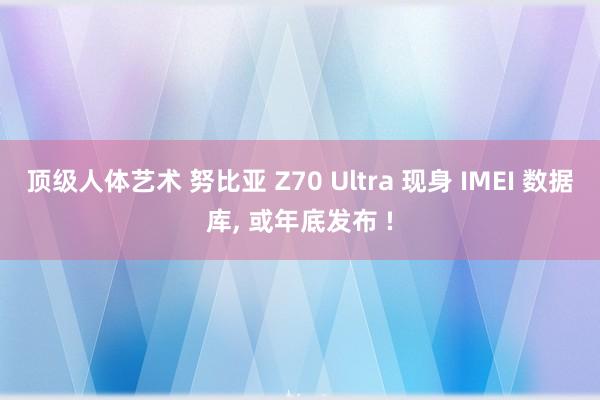 顶级人体艺术 努比亚 Z70 Ultra 现身 IMEI 数据库， 或年底发布 !