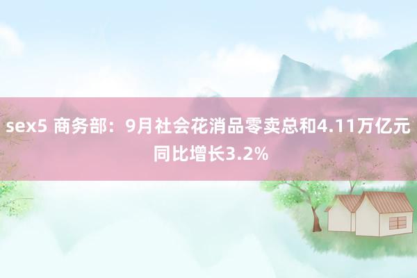 sex5 商务部：9月社会花消品零卖总和4.11万亿元 同比增长3.2%