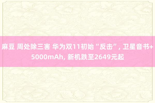 麻豆 周处除三害 华为双11初始“反击”， 卫星音书+5000mAh， 新机跌至2649元起