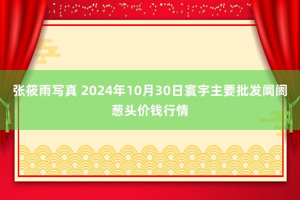 张筱雨写真 2024年10月30日寰宇主要批发阛阓葱头价钱行情