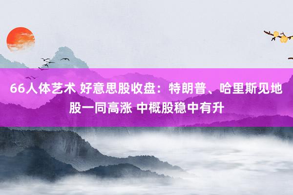 66人体艺术 好意思股收盘：特朗普、哈里斯见地股一同高涨 中概股稳中有升