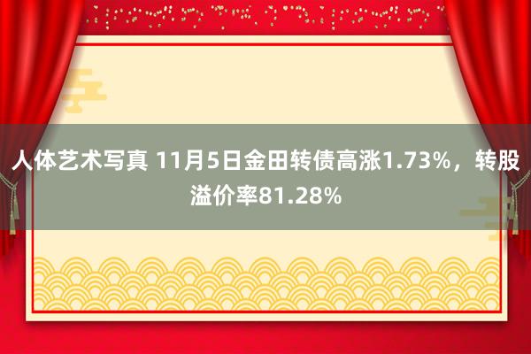 人体艺术写真 11月5日金田转债高涨1.73%，转股溢价率81.28%