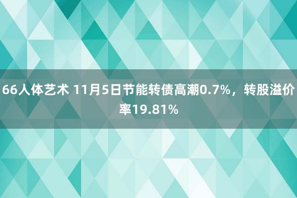 66人体艺术 11月5日节能转债高潮0.7%，转股溢价率19.81%