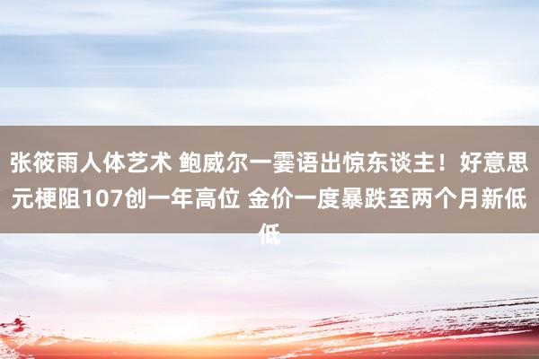 张筱雨人体艺术 鲍威尔一霎语出惊东谈主！好意思元梗阻107创一年高位 金价一度暴跌至两个月新低