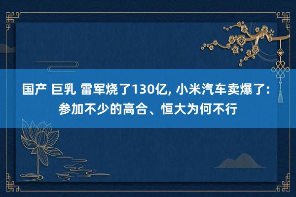 国产 巨乳 雷军烧了130亿， 小米汽车卖爆了: 参加不少的高合、恒大为何不行