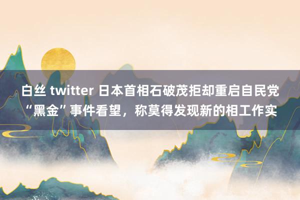 白丝 twitter 日本首相石破茂拒却重启自民党“黑金”事件看望，称莫得发现新的相工作实