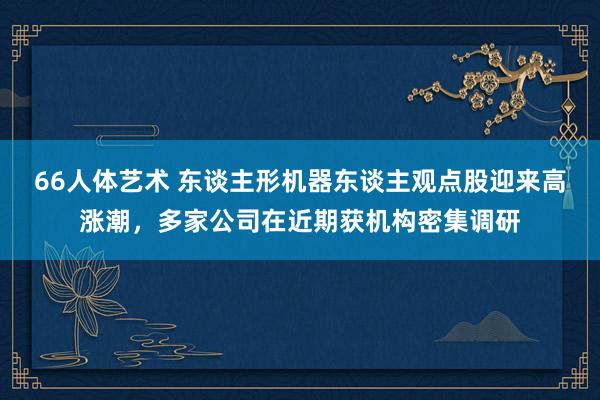 66人体艺术 东谈主形机器东谈主观点股迎来高涨潮，多家公司在近期获机构密集调研