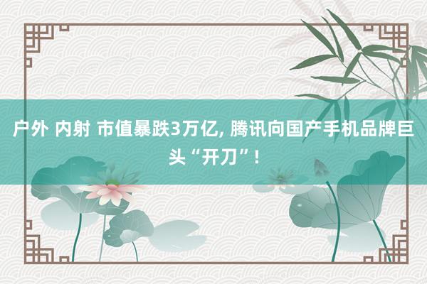 户外 内射 市值暴跌3万亿， 腾讯向国产手机品牌巨头“开刀”!