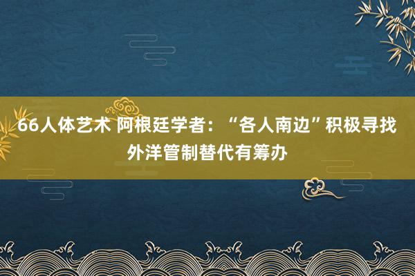 66人体艺术 阿根廷学者：“各人南边”积极寻找外洋管制替代有筹办