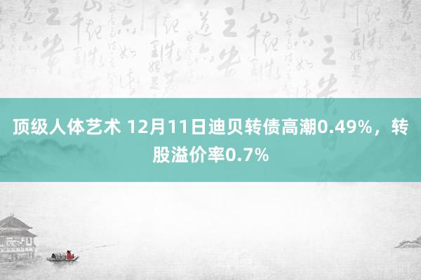 顶级人体艺术 12月11日迪贝转债高潮0.49%，转股溢价率0.7%