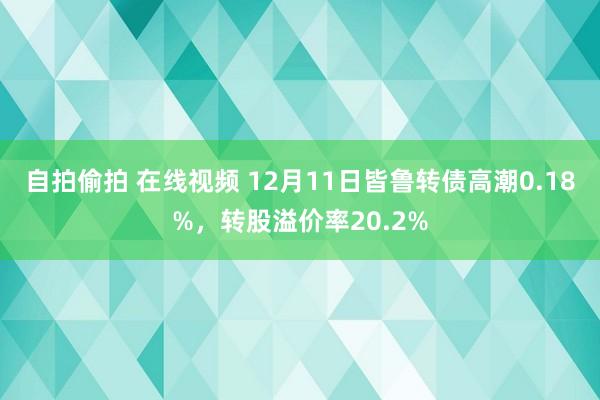 自拍偷拍 在线视频 12月11日皆鲁转债高潮0.18%，转股溢价率20.2%