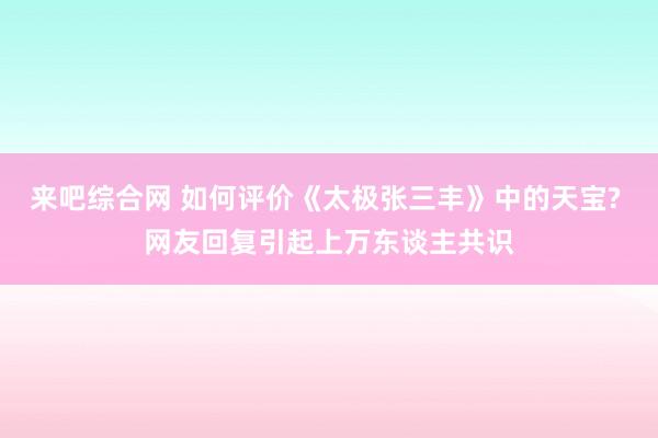 来吧综合网 如何评价《太极张三丰》中的天宝? 网友回复引起上万东谈主共识