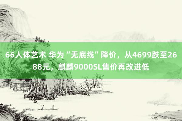 66人体艺术 华为“无底线”降价，从4699跌至2688元，麒麟9000SL售价再改进低