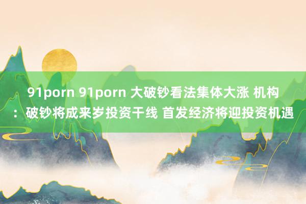 91porn 91porn 大破钞看法集体大涨 机构：破钞将成来岁投资干线 首发经济将迎投资机遇