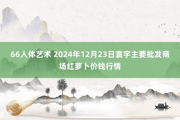 66人体艺术 2024年12月23日寰宇主要批发商场红萝卜价钱行情