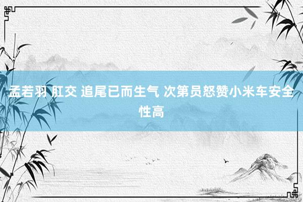 孟若羽 肛交 追尾已而生气 次第员怒赞小米车安全性高