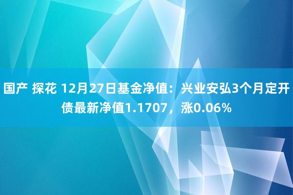 国产 探花 12月27日基金净值：兴业安弘3个月定开债最新净值1.1707，涨0.06%