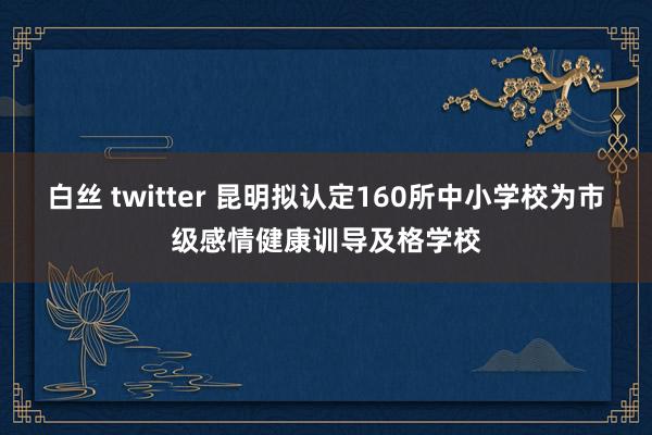 白丝 twitter 昆明拟认定160所中小学校为市级感情健康训导及格学校