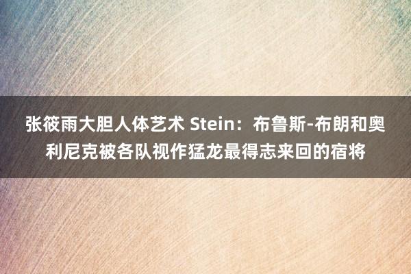 张筱雨大胆人体艺术 Stein：布鲁斯-布朗和奥利尼克被各队视作猛龙最得志来回的宿将