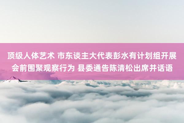 顶级人体艺术 市东谈主大代表彭水有计划组开展会前围聚观察行为 县委通告陈清松出席并话语