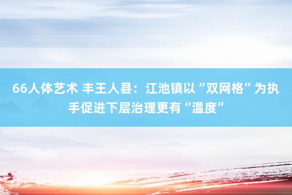 66人体艺术 丰王人县：江池镇以“双网格”为执手促进下层治理更有“温度”