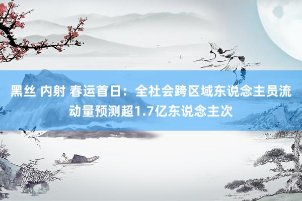 黑丝 内射 春运首日：全社会跨区域东说念主员流动量预测超1.7亿东说念主次