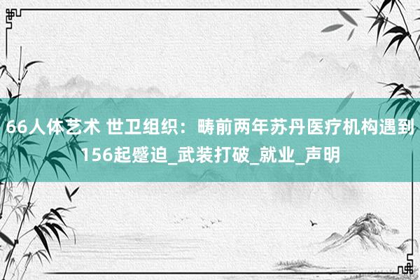 66人体艺术 世卫组织：畴前两年苏丹医疗机构遇到156起蹙迫_武装打破_就业_声明